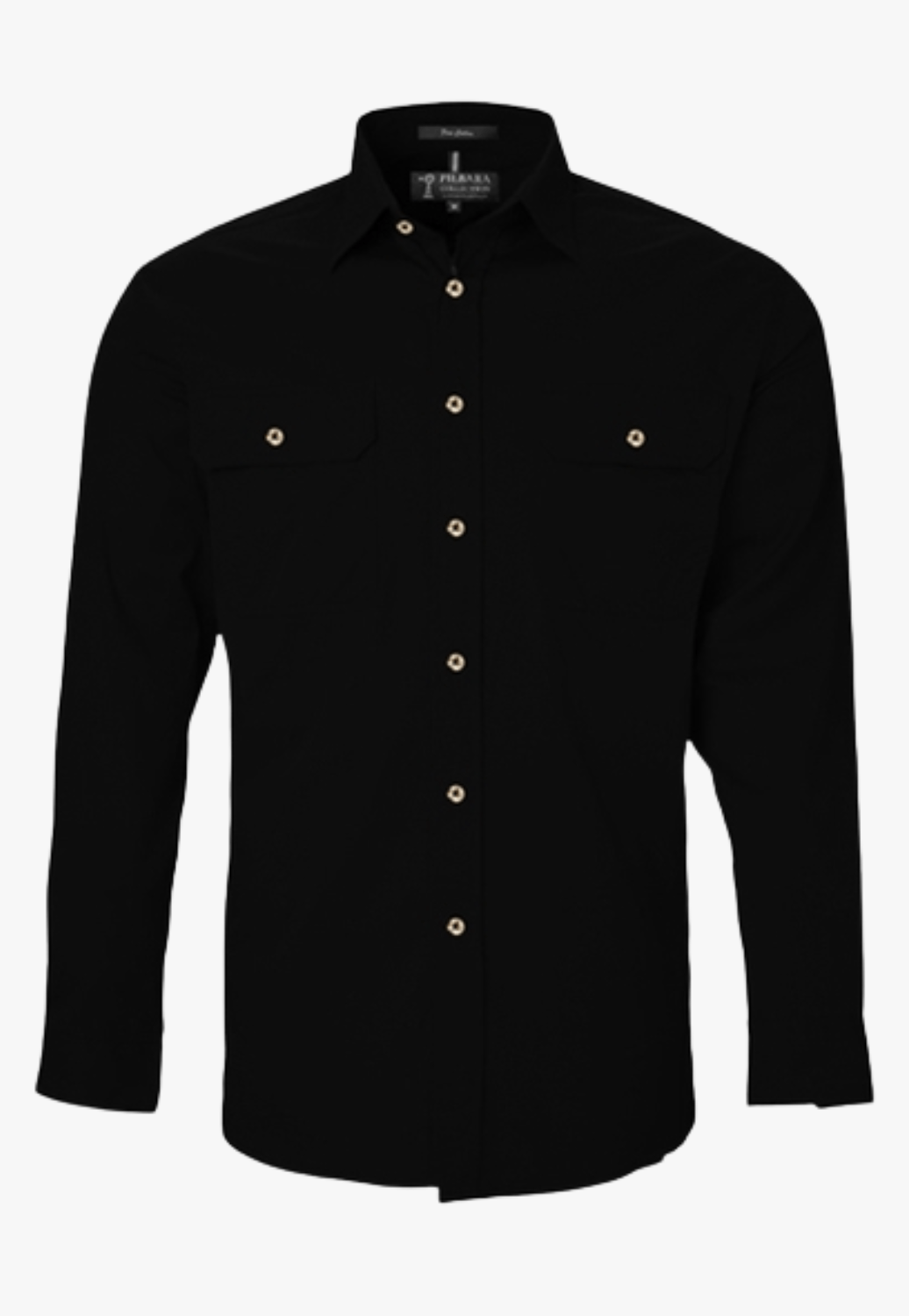 Men’s Embroidered Open Front Long Sleeve Work Shirt