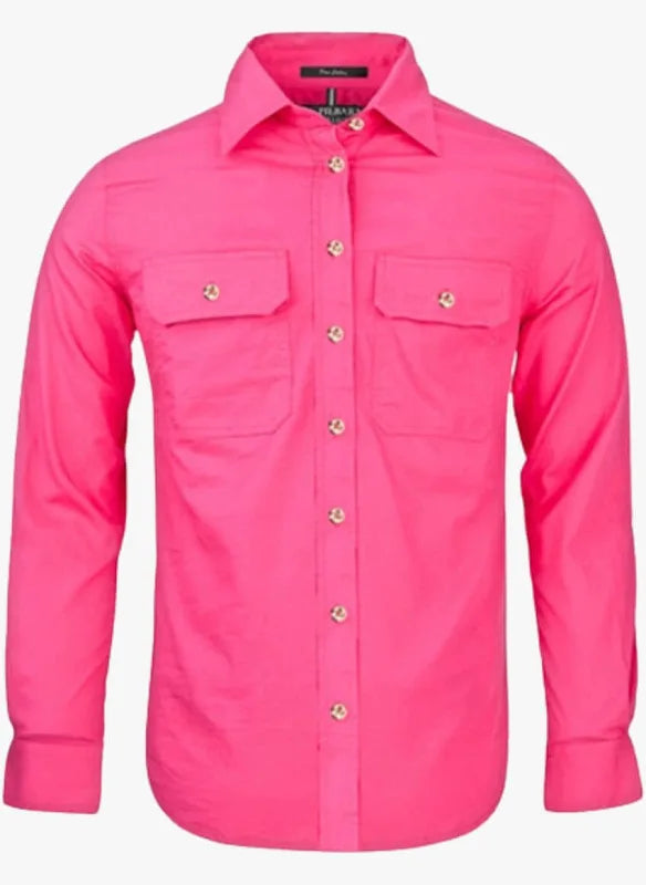 Women’s Embroidered Open Front Long Sleeve Work Shirt