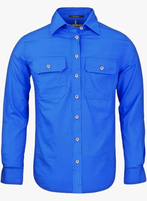 Women’s Embroidered Open Front Long Sleeve Work Shirt