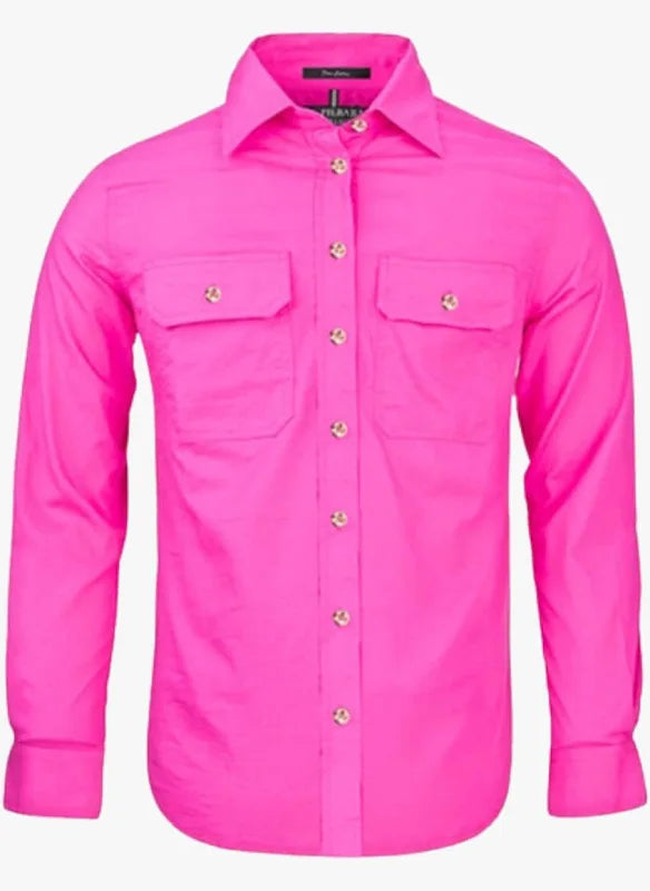 Women’s Embroidered Open Front Long Sleeve Work Shirt