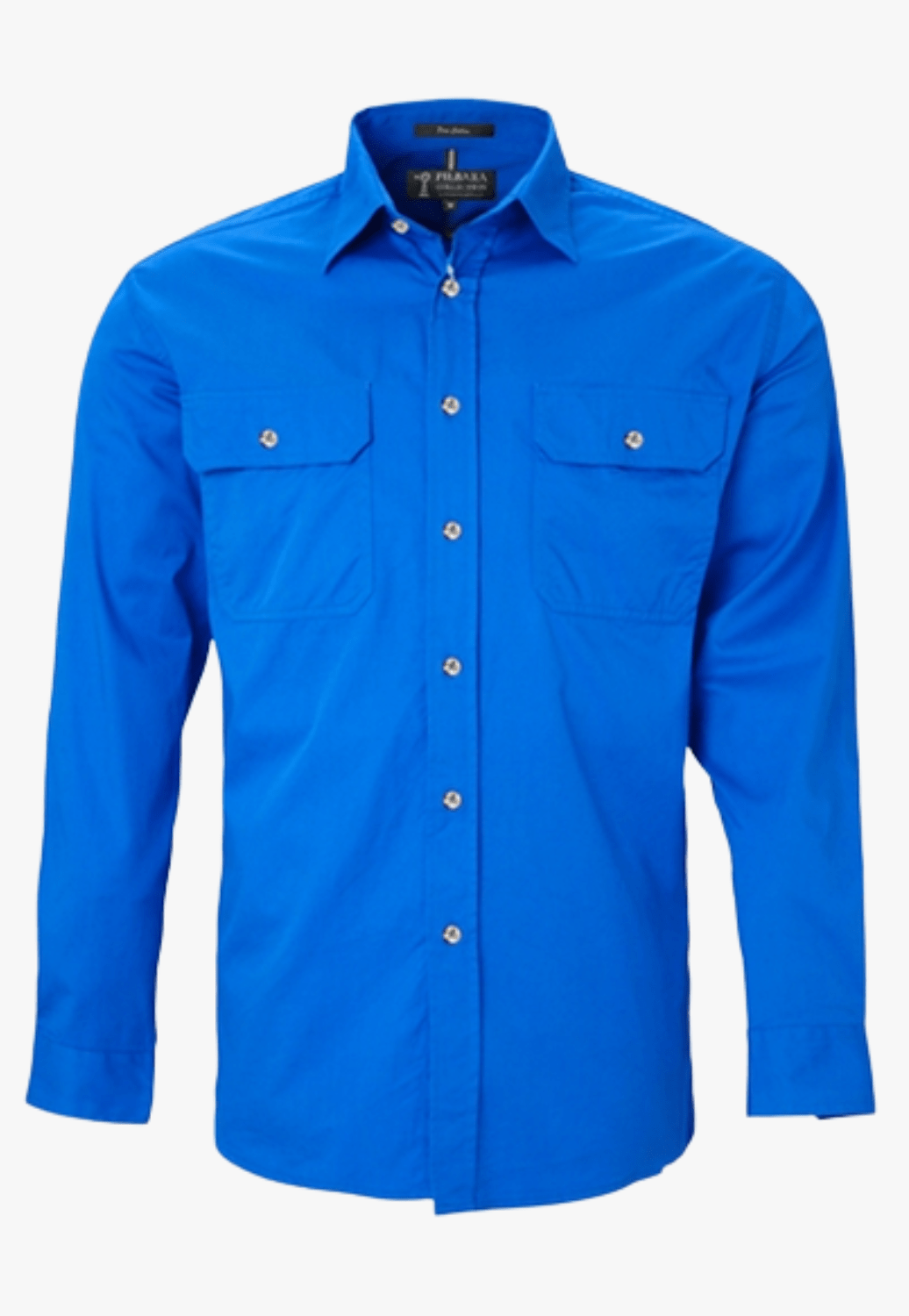 Men’s Embroidered Open Front Long Sleeve Work Shirt