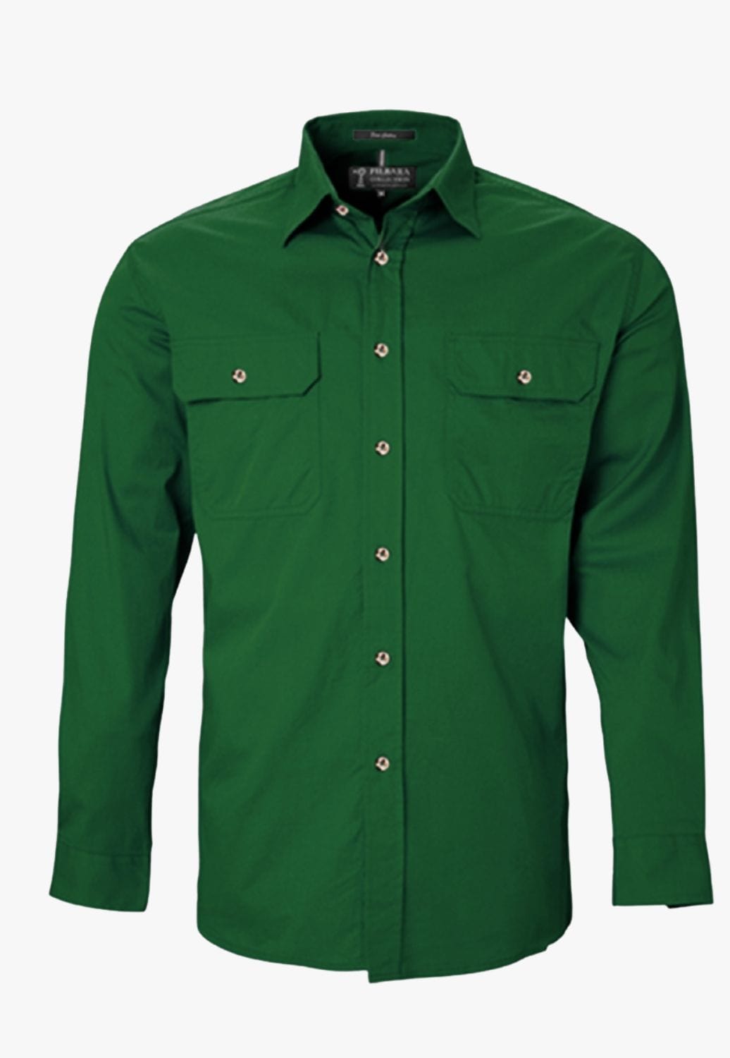 Men’s Embroidered Open Front Long Sleeve Work Shirt