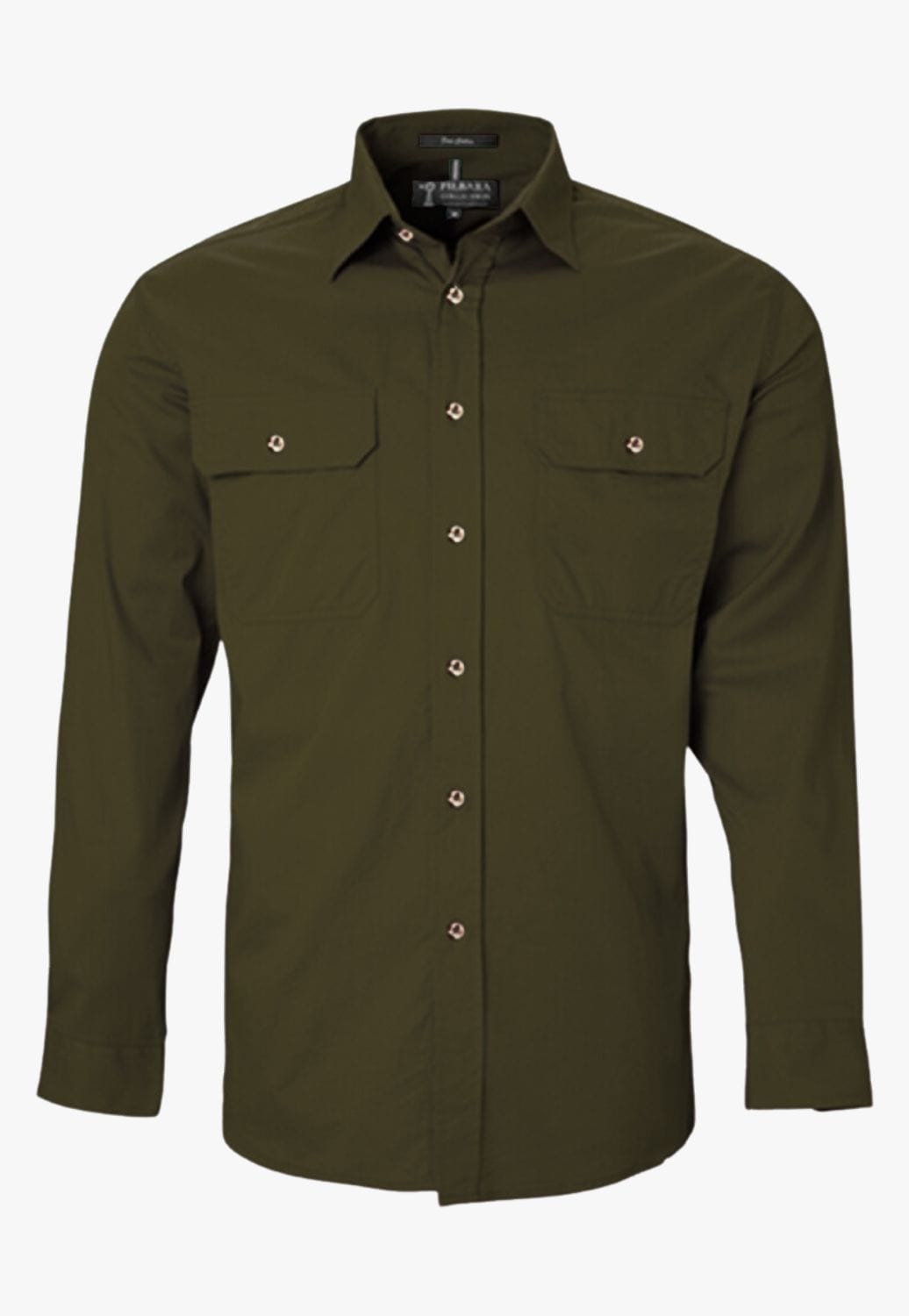 Men’s Embroidered Open Front Long Sleeve Work Shirt