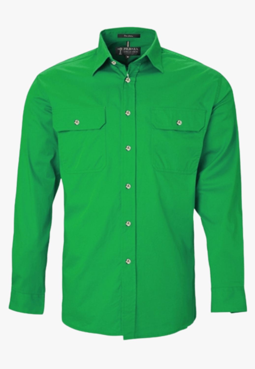 Men’s Embroidered Open Front Long Sleeve Work Shirt